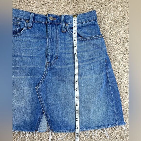 Madewell Rigid Denim A-Line Mini Skirt in Keene Wash Cutout Edition - Picture 5 of 8